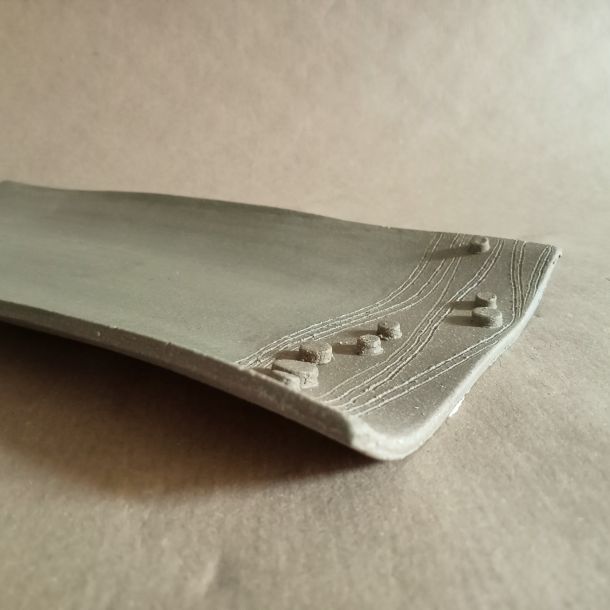 Vassoietto porta grissini, per il sushi, svuotatasche in gres beige