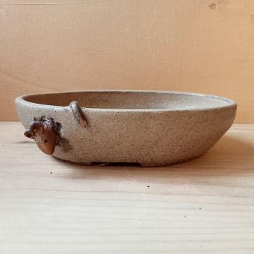 Vaso ovale con TOPINO a rilievo