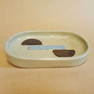 Portasapone in gres di colori diversi fatto a mano