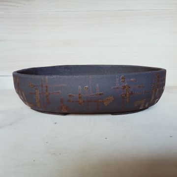 Vaso shohin ovale con IDEOGRAMMI astratti