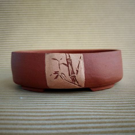 vaso mame ovale non smaltato e decorato