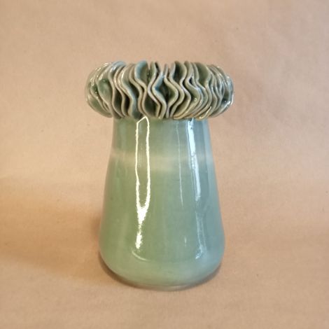 Vaso scultura per fiori o ikebana in gres smaltato