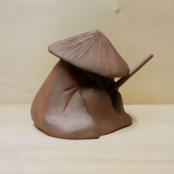 Okimono tempai pellegrino addormentato